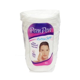 Pom Pon Extra Soft,  Δίσκοι Ντεμακιγιάζ 100% βαμβάκι 40τεμάχια