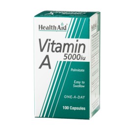 Health Aid Vitamin A, Συμπλήρωμα Διατροφής Βιταμίνης Α 5000IU 100 Κάψουλες