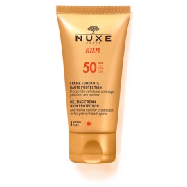 Nuxe Sun Melting Cream Face SPF50, Αντηλιακή Κρέμα για Πρόσωπο με Υψηλή Προστασία και Λαμπερό Μαύρισμα SPF50 50ml