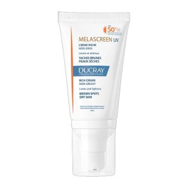 Ducray Melascreen UV Rich Cream SPF50+, Αντηλιακή Κρέμα Προσώπου Πλούσιας Υφής για Ξηρό Δέρμα με Δυσχρωμίες, 40ml