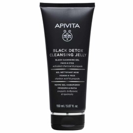 Apivita Black Detox Cleansing Jelly Face & Eyes, Μαύρο Gel Καθαρισμού – Πρόσωπο & Μάτια 150ml