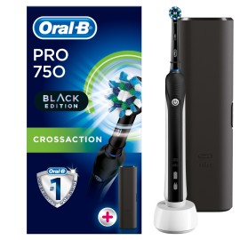 Oral-B Pro 750 3D CrossAction Black Edition, Ηλεκτρική Οδοντόβουρτσα + Δώρο Θήκη Ταξιδιού 1 τμχ