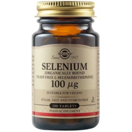 Solgar Selenium 100μg, Συμπλήρωμα Διατροφής Σελήνιο Ιδανικό για Τόνωση Ανοσοποιητικού & Υπολειτουργία Θυροειδούς - Υγεία Μαλλιών & Νυχιών, 100tabs