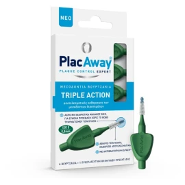 Plac Away Triple Action Brushes, Μεσοδόντια Βουρτσάκια 0.8mm ISO 5, Πράσινο 6τμχ