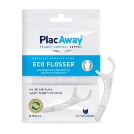 PlacAway Eco Flosser, Οδοντικό Νήμα με Λαβή & Γεύση Μέντας 30τμχ