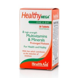 Health Aid Healthy Mega Multivitamins & Minerals, Συμπλήρωμα Διατροφής με Πολυβιταμίνες & Μέταλλα 30Tabs Vegan