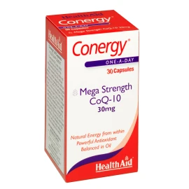 Health Aid Conergy COQ10 30mg, Συμπλήρωμα με COQ10 έχει μοναδικές ευεργετικές ιδιότητες για την καρδιά και το ανοσοποιητικό σύστημα 30caps
