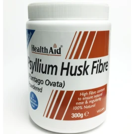 Health Aid Psyllium Husk Fibre powder, Συμβάλει στην κινητικότητα και την ομαλή λειτουργία του εντέρου και της πέψης 300g