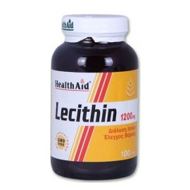 Health Aid Lecithin 1200mg, Συμπλήρωμα με Λεκιθίνη, φυσικός Λιποδιαλύτης & Ισχυρό Αντιοξειδωτικό, που βοηθά στη διάσπαση των λιπών 100caps