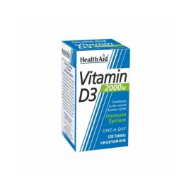Health Aid Vitamin D3 2000iu, Βιταμίνη D3 για τη Φυσιολογική Λειτουργία του Ανοσοποιητικού 120tabs 