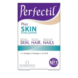 Vitabiotics Perfectil Skin Extra Support for Healthy Skin, Hair and Nails, Συμπλήρωμα Διατροφής με Τριπλή Δράση σε Δέρμα, Μαλλιά και Νύχια με Ισχυρή  Αντιοξειδωτική Προστασία 28 κάψουλες + 28 δισκία
