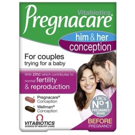 Vitabiotics Pregnacare Him & Her Conception, Ιδανικό για ζευγάρια που προσπαθούν να τεκνοποιήσουν 60tabs
