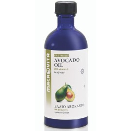 Macrovita Avocado Oil, Έλαιο Αβοκάντο με Βιταμίνη Ε για Πρόσωπο και Σώμα 100ml 