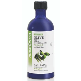 Macrovita Olive Oil,  Έλαιο Ελιάς με Βιταμίνη Ε για Πρόσωπο, Σώμα και Μαλλιά 100ml