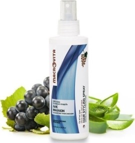 Macrovita Hair Styling Spray Red Grape & Aloe Vera, Λακ Μαλλιών με Κόκκινο Σταφύλι & Αλόη για Ελαστικό Κράτημα και Προστασία 200ml