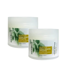Macrovita Promo Pack Body Cream Energizing, Πακέτο Προσφοράς Κρέμα Σώματος με Λάδι Ελιάς & Λουίζα για Θρέψη και Ενυδάτωση 2 τμχ x 200 ml