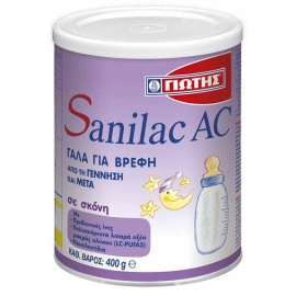 Sanilac AC Γιώτης, Γάλα Κατάλληλο για Νεογγένητα Βρέφη που Υποφέρουν από Κολικούς, 400gr