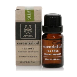 Apivita Essential Tea Tree Oil, Αιθέριο Έλαιο με Άρωμα Τεϊόδεντρο για Αντισηπτική Δράση 10ml