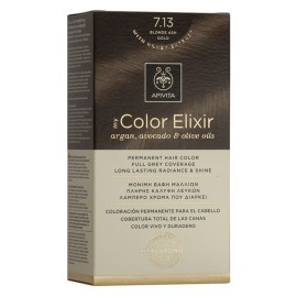 Apivita My Color Elixir 7.13 Blonde Ash Gold, Bαφή Μαλλιών- 7.13 - Ξανθό Σαντρέ Μελί (Βαφή 50ml & Γαλάκτωμα Ενεργοποίησης 75ml & Κρέμα Μαλλιών 2x15ml)