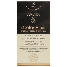 Apivita My Color Elixir 1.0 Black, Bαφή Μαλλιών- 1.0 - Μαύρο (Βαφή 50ml & Γαλάκτωμα Ενεργοποίησης 75ml & Κρέμα Μαλλιών 2x15ml)