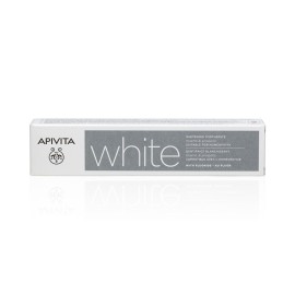 Apivita White Toothpaste,  Λευκαντική Oδοντόκρεμα με Μαστίχα και Πρόπολη (κατάλληλη για Ομοιοπαθητική), 75ml