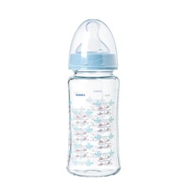 Korres Feeding Bottle Agali, Γυάλινο Μπιμπερό με Θηλή Σιλικόνης Μεσαίας Ροής από 3 Μηνών και Άνω 230ml