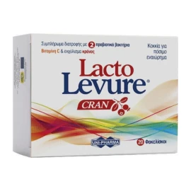 Unip-harma Lacto Levure Cran, Συμπλήρωμα Διατροφής με Εκχύλισμα Cranberries & Προβιοτικά 20 φακελίσκοι
