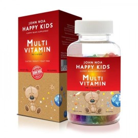 John Noa Happy Kids MultiVitamin, Καραμέλες ζελεδάκια με υπέροχες γεύσεις και διασκεδαστικά χρώματα 90 Ζελεδάκια