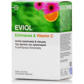 Eviol Echinacea & Vitamin C, Διπλή προστασία & τόνωση της άμυνας του οργανισμού 30soft caps