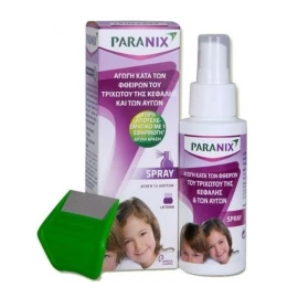 Paranix Spray, Αγωγή Κατά των Ψειρών του Τριχωτού της Κεφαλής και των Αυγών 100ml + Κτένα