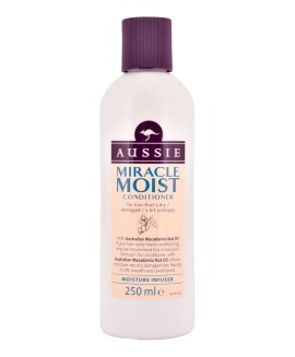 Aussie Miracle Moist Conditioner Dry/damaged Hair, Βοηθά στη βαθιά ενυδάτωση των διψασμένων μαλλιών 250ml