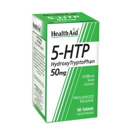 Health Aid 5-HTP Hydroxy Tryptophan 50mg, Υδρόξυτρυπτοφάνη για την καλή λειτουργία του εγκεφάλου, του νευρικού συστήματος και της όρεξης 60tabs