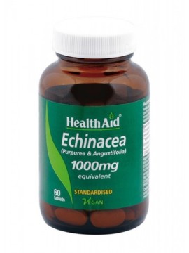 Health Aid Echinacea (Purpurea & Angustifolia) 1000mg Vegan, Φυσική ενίσχυση του ανοσοποιητικού με Εχινάκεια 60tabs