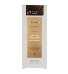 Korres Abyssinia Superior Gloss Colorant 6.7 Chocolate Dark Blonde, Μόνιμη Βαφή Μαλλιών No. 6.7 Ξανθό Σκούρο Σοκολατί, 50ml