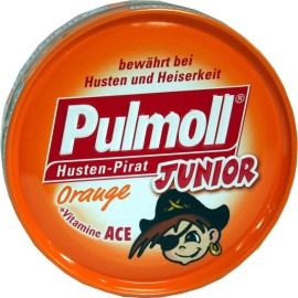Pulmoll Junior, Καραμέλες για Παιδιά με Πορτοκάλι & Βιταμίνες A,C & Ε Καταπραΰνουν το Λαιμό & Ενισχύουν το Ανοσοποιητικό 45gr