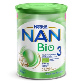 Nestle Nan Bio 3, Βιολογικό Γάλα Δεύτερης Βρεφικής Ηλικίας από 12 Μηνών, 400gr
