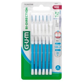 Gum Bi-Direction Antibacterial Bristles 2314 0,9mm Size 2, Gum Μεσοδόντια Βουρτσάκια αμφίδρομης κατεύθυνσης  6 τμχ