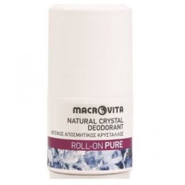 Macrovita Natural Crystal Deodorant Roll-On Pure, Φυσικός Αποσμητικός Κρύσταλλος με Ουδέτερο Ευχάριστο Άρωμα 50ml