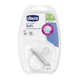 Chicco Physio Soft Silicone, Ανατομική Πιπίλα από Σιλικόνη Διάφανο Λευκό Χρώμα για Ηλικίες από 6 έως 16 Μηνών 1 τμχ
