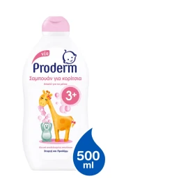 Proderm Kids Shampoo, Σαμπουάν για Κορίτσια από 3 Ετών και Άνω Απαλό για τα Μάτια 500ml