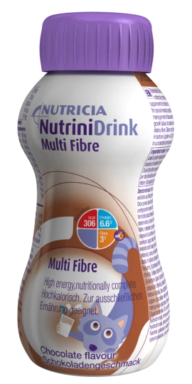 NutriniDrink Multi Fibre Chocolate Flavour, Θρεπτικό Συμπλήρωμα Διατροφής Φυτικών Ινών για Παιδιά άνω του 1 Έτους - Σοκολάτα, 200ml