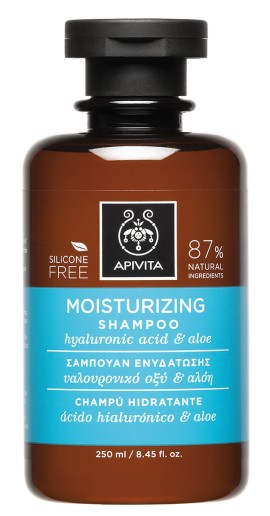 Apivita Moisturizing Shampoo with Hyaluronic Acid & Aloe, Σαμπουάν Ενυδάτωσης με Υαλουρονικό Οξύ & Αλόη 250ml