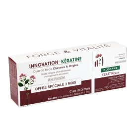 Klorane Set Keratin Caps Promo Pack, Συμπλήρωμα Διατροφής για Δυνατά Μαλλιά & Νύχια Με Κερατίνη 3x30caps 2+1 Δώρο