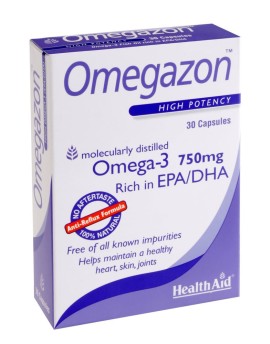 Health Aid Omegazon 750mg, Συμβάλουν στη καλή λειτουργία της καρδιάς του κυκλοφορικού, της χοληστερίνης & τριγλυκεριδίων 30caps