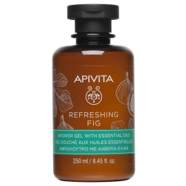 Apivita Refresing Fig Shower Gel with Essential Oils, Αφρόλουτρο Σώματος με Αιθέρια Έλαια & Σύκο 250ml