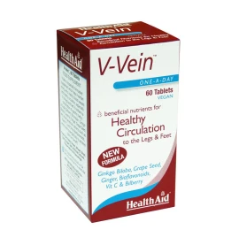 Health Aid V-Vein, Συμπλήρωμα Διατροφής για Ξεκούραστα & Υγιή Πόδια 60 κάψουλες