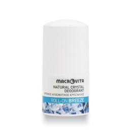 Macrovita Natural Crystal Deodorant Roll On Breeze, Φυσικός Αποσμητικός Κρύσταλλος με Αιθέριο Θαλασσινό Άρωμα 50ml
