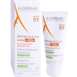 A-derma Epitheliale A.H Ultra SPF50 Repairing Cream, Επαναρθωτική & Προστατευτική Κρέμα κατά των Σημαδιών με Ηλιακή Προστασία SPF50+ 100ml