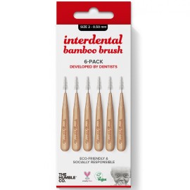 The Humble Co. Bamboo Interdental Red Brush, Μεσοδόντια Βουρτσάκια Size 2, 0.5mm, 6 Βουρτσάκια