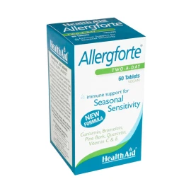 Health Aid Allergforte Vegan, Φυσική υποστήριξη σε εποχιακές ευαισθησίες με Βιταμίνες, Βιοφλαβονοειδή & Φυτικά Εκχυλίσματα 60Veg tabs